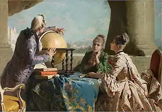 115. Eleuterio Pagliano, La lezione di geografia, 1880