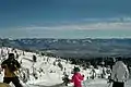 Near top of the Powder Chair
