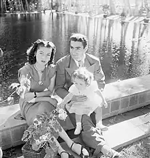 Queen Fawzia with Shah Mohammad Reza Pahlevi and their daughter, Princess Shahnaz in Tehran during the Second World War.