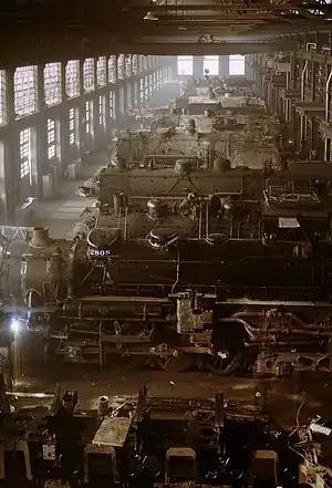 Image 16Chicago and North Western Railway locomotive shops in Chicago, December 1942.  Image credit: Jack Delano, Farm Security Administration (photographer); Library of Congress (digital file); Trialsanderrors and Yann (digital retouching) (from Portal:Illinois/Selected picture)