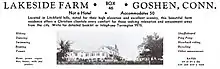 Image 21A 1942 advertisement for recreational lodging in Goshen stating that the facility is not a hotel and caters to Christian clientele specifically. (from History of Connecticut)