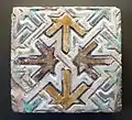 Cuerda seca tile from the Alcazar of Seville, 12th-13th century