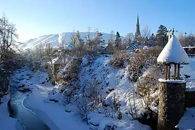 Image 3Braemar is a village in Aberdeenshire, around 58 miles (93 km) west of Aberdeen in the Highlands. Sitting at an altitude of 339 metres (1,112 ft), Braemar is the third coldest low lying place in the UK, after the villages of Dalwhinnie and Leadhills. It has twice entered the UK Weather Records with the lowest ever UK temperature of -27.2oC, on 11 February 1895, and 10 January 1982.Photo credit: Paul Chapman