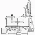 The Mather Kier, longitudinal section (Kier, an old method of scouring)