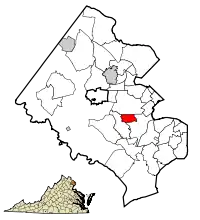 Location of North Springfield in Fairfax County, Virginia