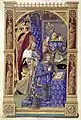 Charlemagne protecting the king of France, by the Master of Jacques de Besançon [fr], c. 1500, Livre d'heures de Charles VIII [fr]
