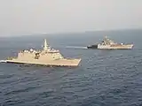 INS Sumedha (P58) and INS Kulish (P63) enroute to Bangladesh.