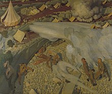 Irish Troops in the Judaean Hills Surprised by a Turkish Bombardment by Henry Lamb