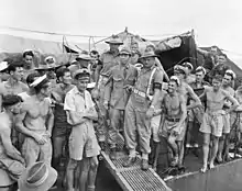 Image 3The Japanese interpreter in charge of Australian POWs at Ambon arriving at Morotai in October 1945 (from Military history of Australia during World War II)