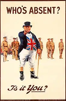 John Bull wearing buff dress boot uppers