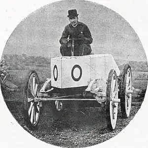Count Gaston de Chasseloup-Laubat in the Jeantaud Duc Profilée