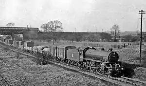 The ex-Great Northern Leen Valley line at Linby whare it passed beneath the ex-Great Central Main Line