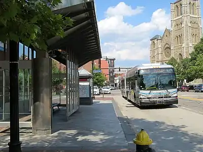 Union Park Street, a typical Silver Line street stop