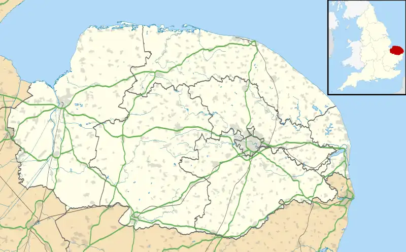 Tacolneston transmitting station is located in Norfolk