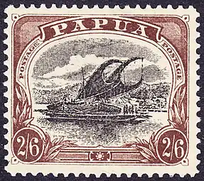 1901 stamp by the British Government depicting a lakatoi.