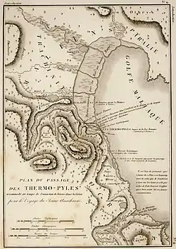 Plan of the Thermopylae at the time of Xerxes I