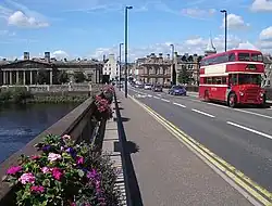 Queen's Bridge, looking between the Sheriff Court and 1–3 South Street