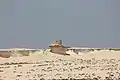 Reconstructed ruins on a limestone rock in the Zekreet Peninsula