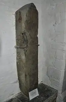 Image 30The Roman milestone in St Materiana's Church, Tintagel (from History of Cornwall)