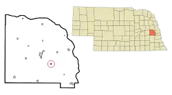 Location of Ithaca, Nebraska