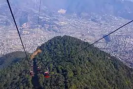 Cable car from the valley to the hill