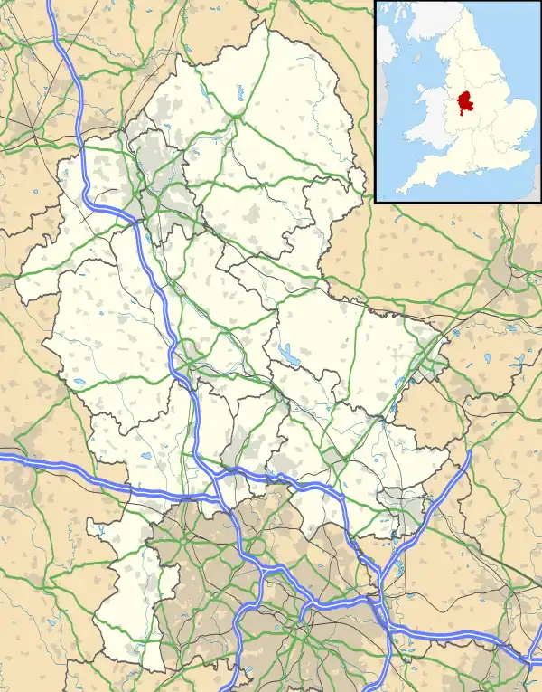 Uttoxeter is located in Staffordshire