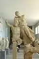 Boreas kidnaps Oreithya. Central akroterion of the Athenians Temple of Apollo on Delos. Athenians work, 421-417 BC.