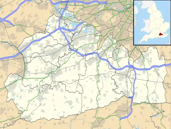 Reigate transmitting station is located in Surrey