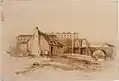 Tank Stream, Sydney, 1842, John Skinner Prout 18 x 26 cm. watercolour (sepia wash) State Library of New South Wales