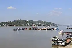 View of Sagaing Township (including Sagaing Hill) from the Yadanabon Bridge