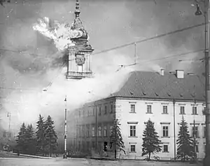 Royal Castle in Warsaw after the German bombing of the city, September 1939