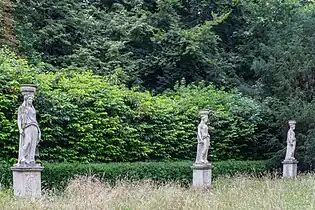 Three of six Caryatids at Coronation Avenue