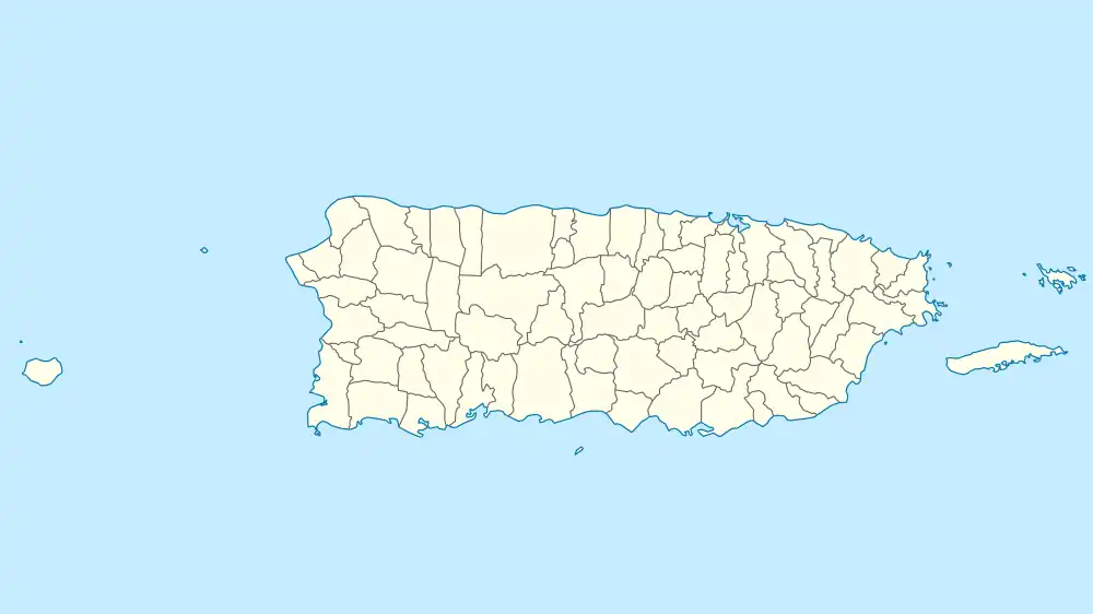 Map of Puerto Rico showing the locations of mass shootings in 2023