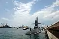 HNLMS Dolfijn (S808) prepares to get underway from Taranto Naval Base Mar Grande