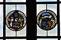 stained glass windows, the right section is dedicated to Berta and Jakob Heusser-Staub
