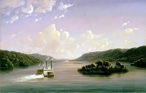 View on the Mississippi Fifty-Seven Miles Below St. Anthony Falls, Minneapolis  (1858) (White House Historical Association)