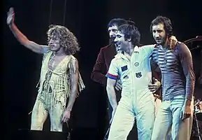 The Who in 1975, left to right: Roger Daltrey, John Entwistle, Keith Moon, Pete Townshend